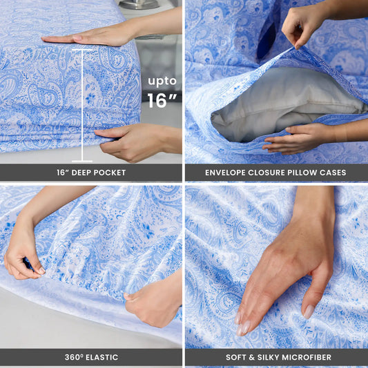 Lux Decor 4-Piece Paisley Bed Sheet Set