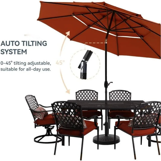 10ft Auto-Tilt Outdoor Patio Umbrella