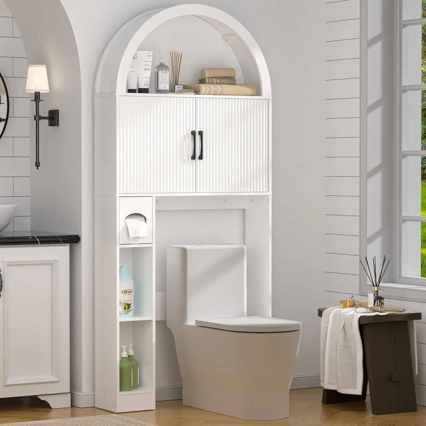 Bathroom Arch Free Standing Over Toilet Cabinet