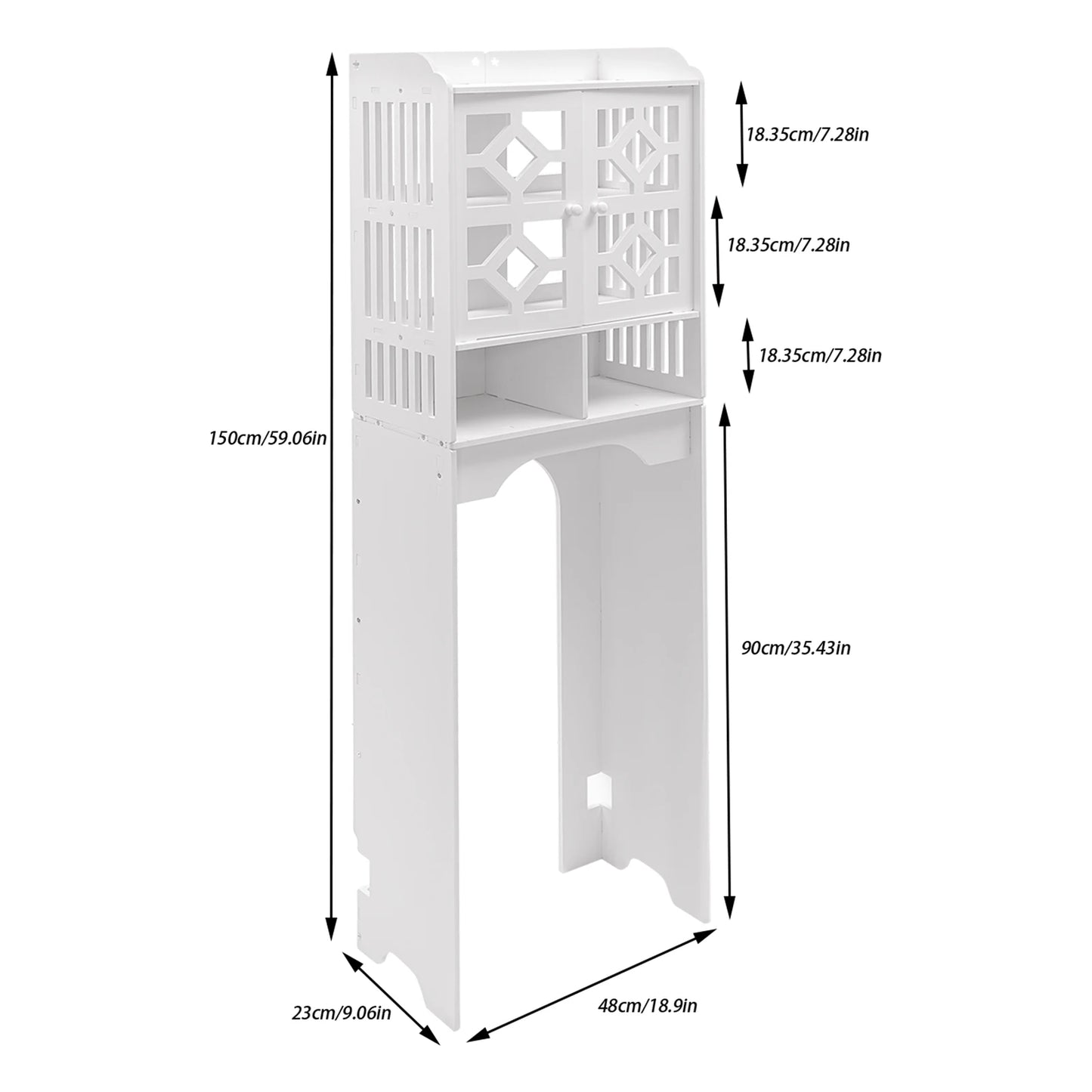 Bathroom Floor Cabinet 4 Tier Over The Toilet Storage Cabinet