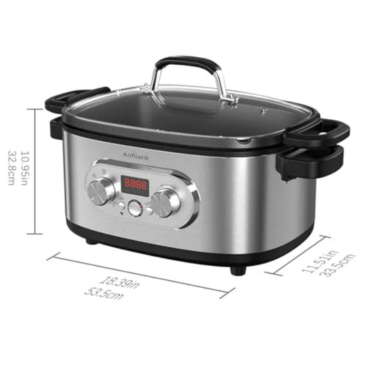 10-in-1 Programmable Slow Cooker with Timer 6.8 Quart