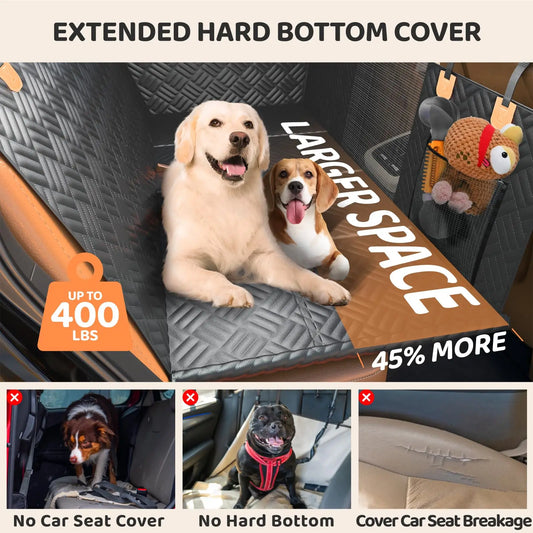 Dog Hard Bottom Rear Car Seat Cover For Cars and SUVs