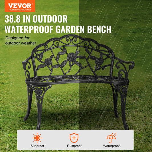 Outdoor Bench Wooden or Metal Garden Bench