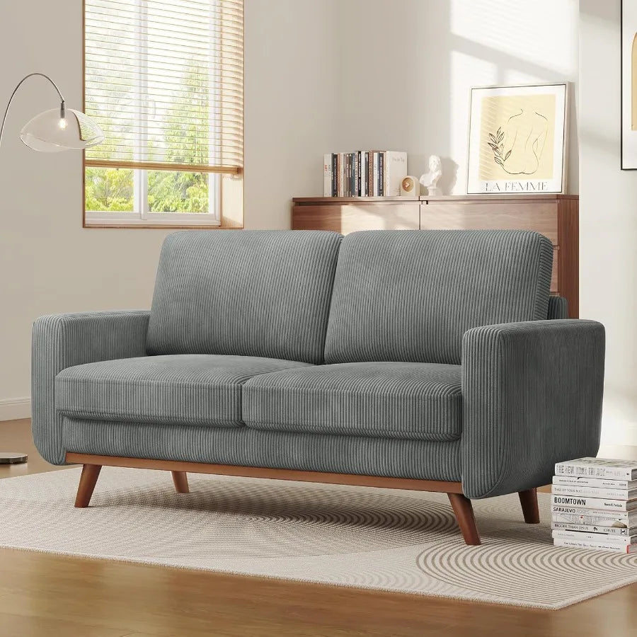 68 Loveseat Sofa Dark Gray Comfy Corduroy