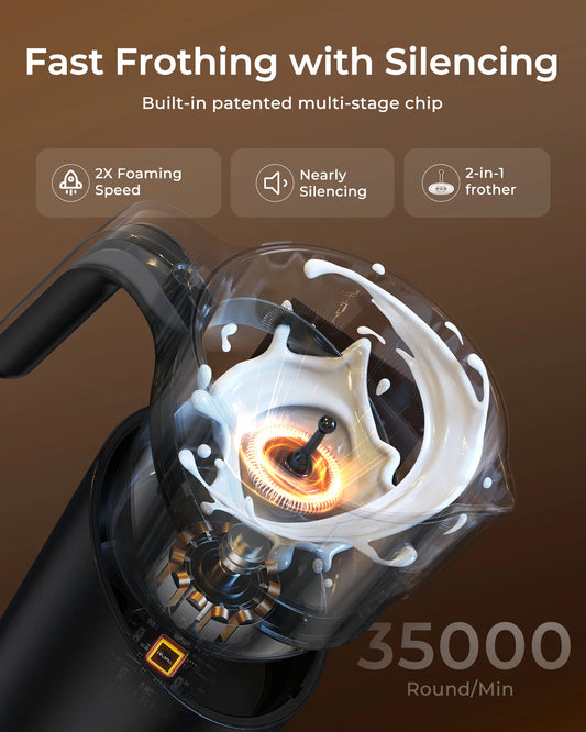 8-in-1 Electric Milk Frother for Coffee