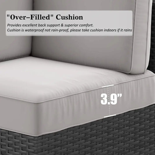 15-Piece Outdoor Patio Furniture Set with Fire Pit Table