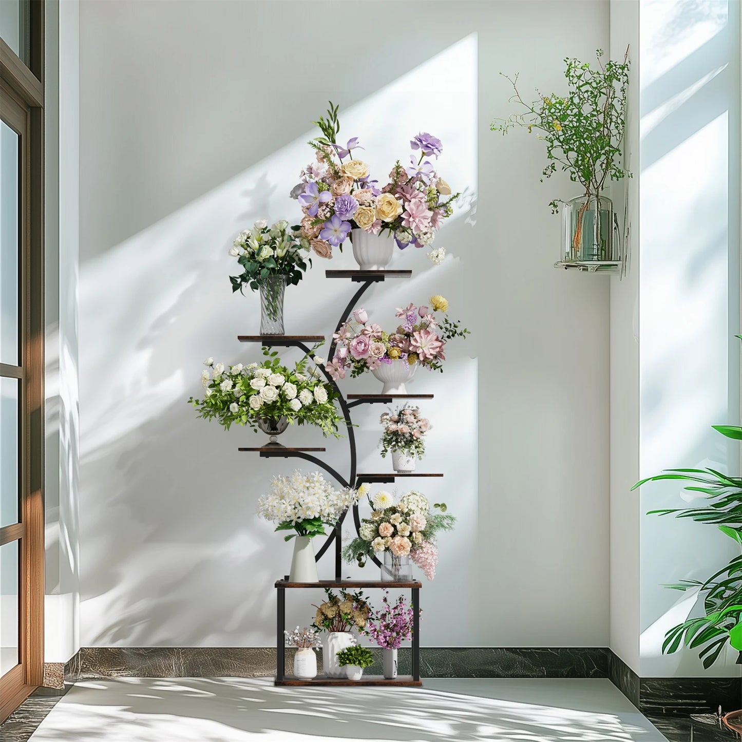 7 Tier Tree Shaped Plant Stand with Lights