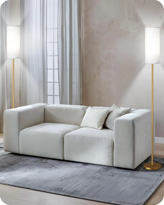 Set of 2 Dimmable Floor Lamps with Remotes