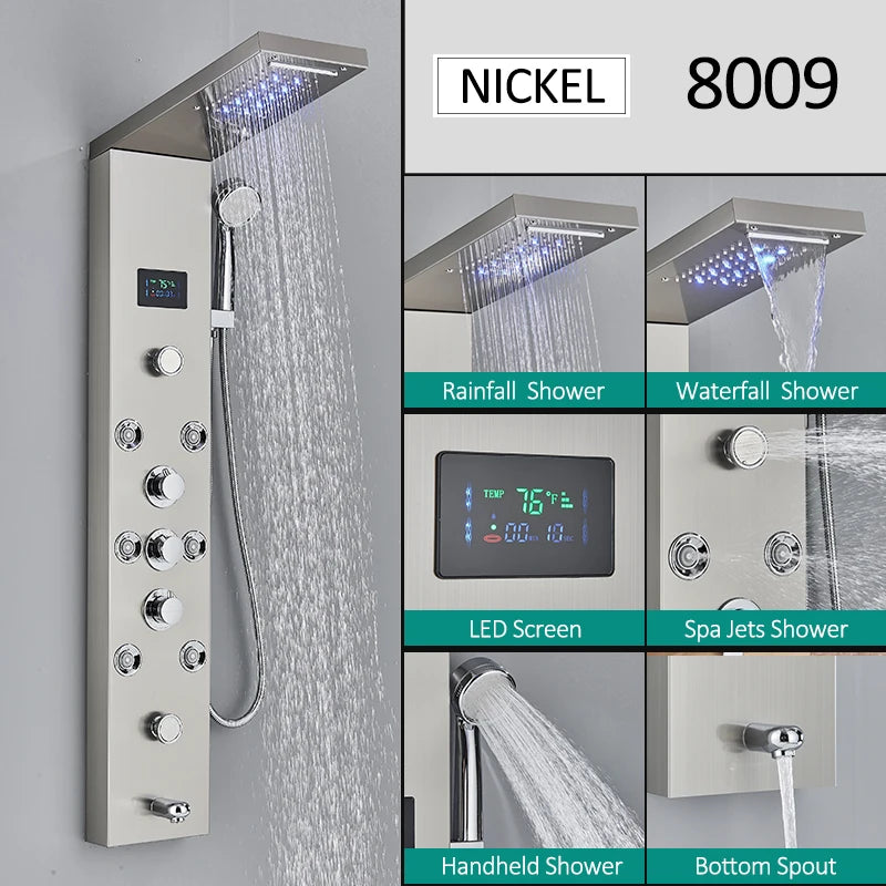 LED Panel Tower Shower System