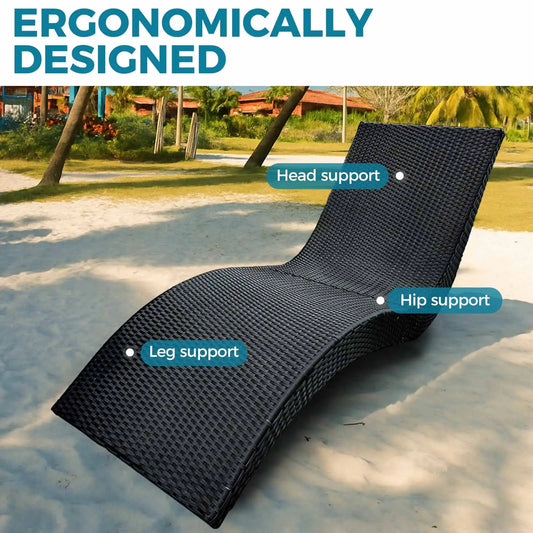 Outdoor Rattan Chaise Lounge