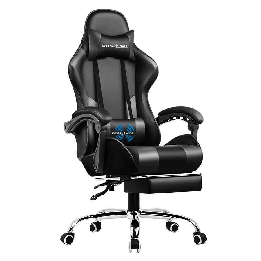 GTPLAYER Gaming Chair with Footrest, Lumbar Support, Swivel Seat,