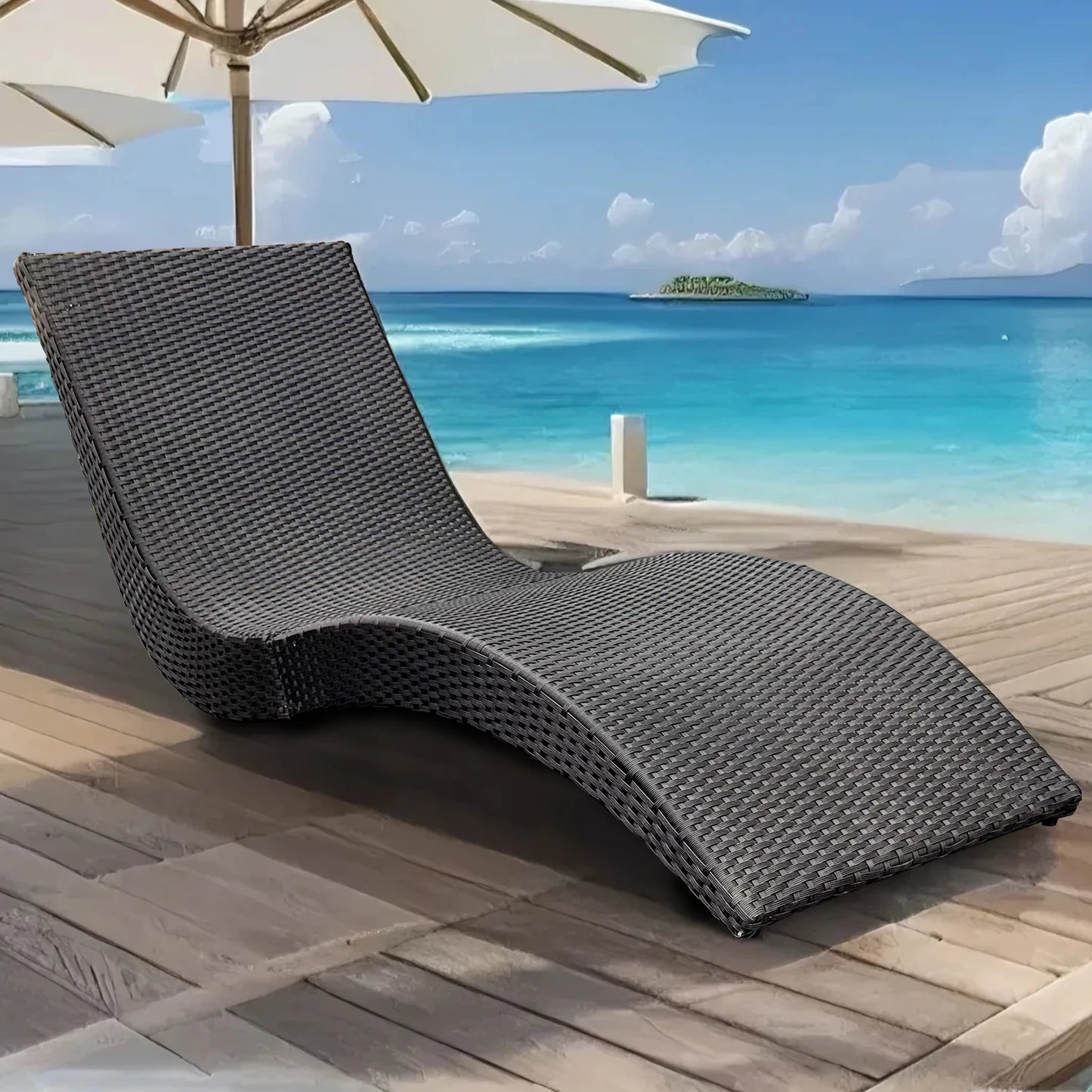 Outdoor Rattan Chaise Lounge