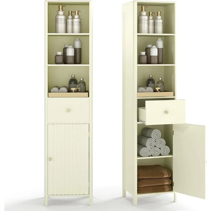 Tall Narrow Floor Cabinet w/Fluted Door
