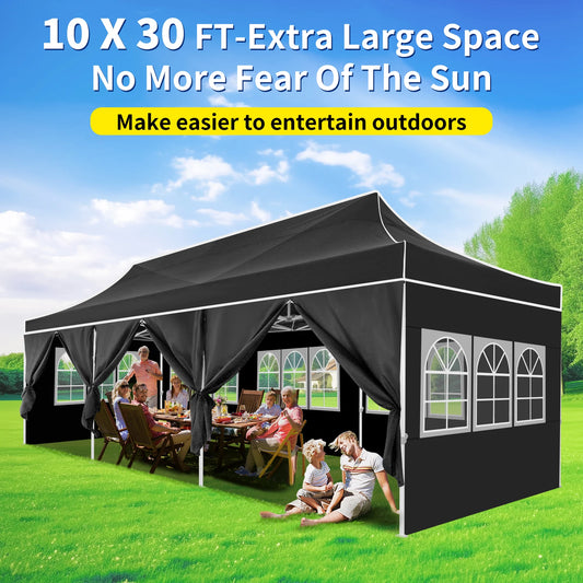 10x30ft Pop Up Canopy Event Tent With Heavy Duty Marquee Awning