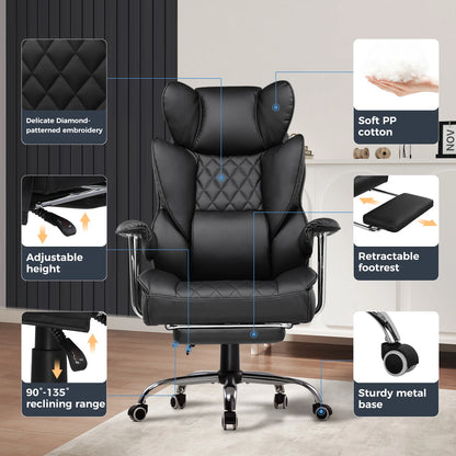 Big and Tall Ergonomic Gaming Chair with Pocket Spring Lumbar Support