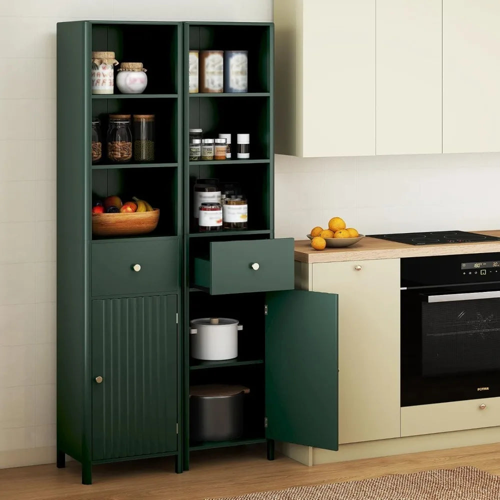 Tall Narrow Floor Cabinet w/Fluted Door