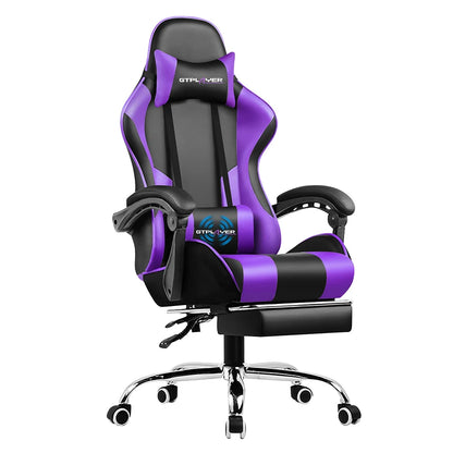 GTPLAYER Gaming Chair with Footrest, Lumbar Support, Swivel Seat,