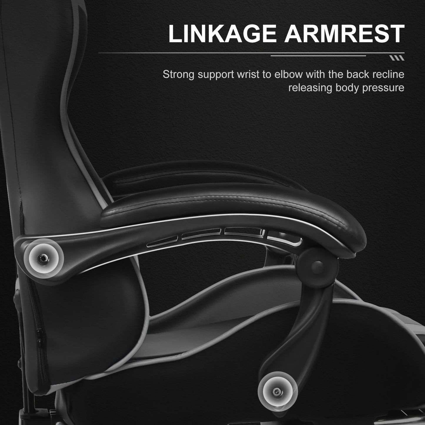 GTPLAYER Gaming Chair with Footrest, Lumbar Support, Swivel Seat,