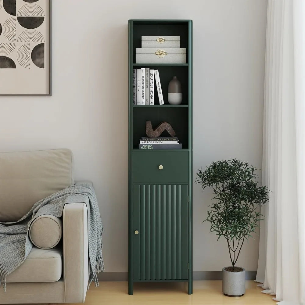 Tall Narrow Floor Cabinet w/Fluted Door