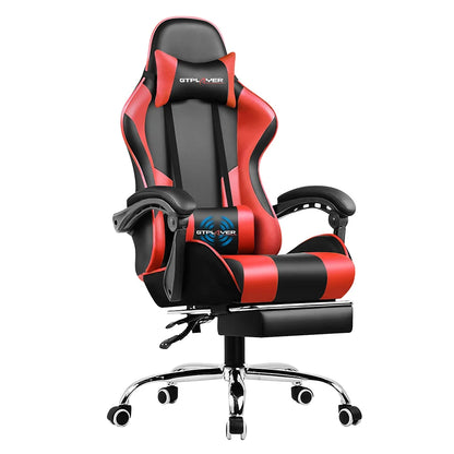 GTPLAYER Gaming Chair with Footrest, Lumbar Support, Swivel Seat,