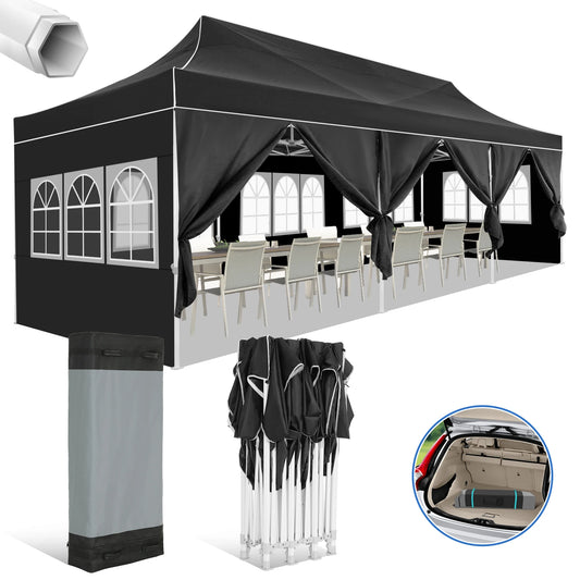 10x30ft Pop Up Canopy Event Tent With Heavy Duty Marquee Awning