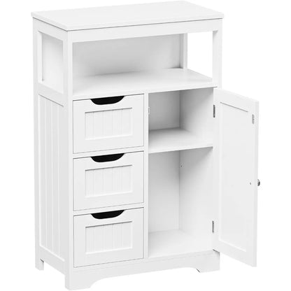 Wooden Bathroom Storage Cabinet with 3 Drawers and 1 Door