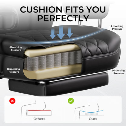 Big and Tall Ergonomic Gaming Chair with Pocket Spring Lumbar Support