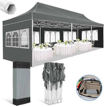 10x30ft Pop Up Canopy Event Tent With Heavy Duty Marquee Awning