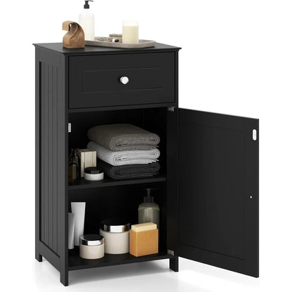 Single Door Storage Cabinet with Drawer