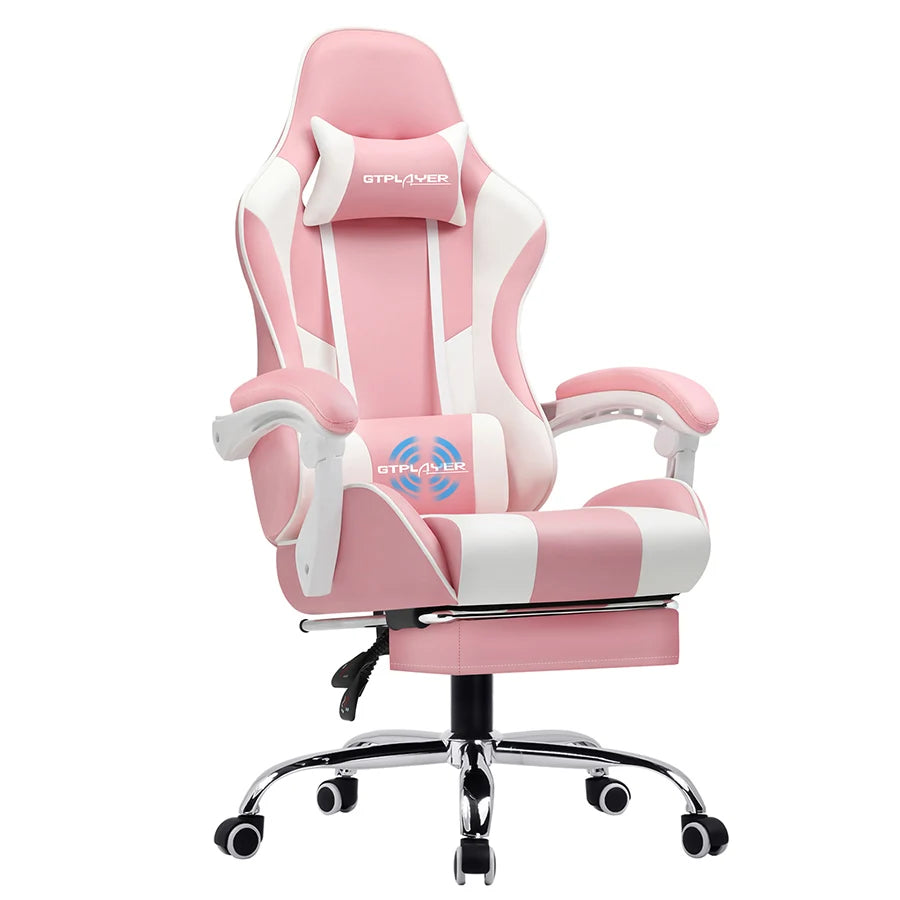 GTPLAYER Gaming Chair with Footrest, Lumbar Support, Swivel Seat,