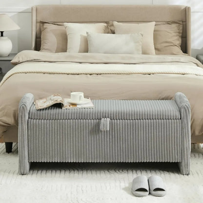 44'' Corduroy Storage Ottoman Bench