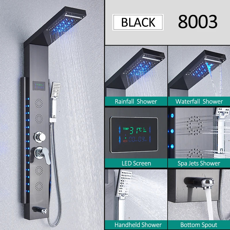 LED Panel Tower Shower System