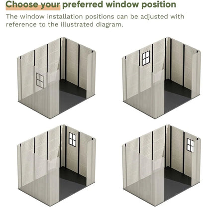 Patiowell 8 x 6 FT Resin Outdoor Storage Shed with Floor