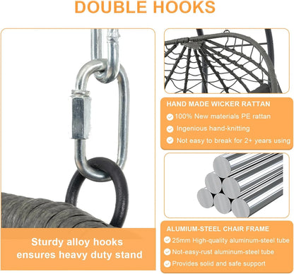 Double Egg Swing Chair with Stand
