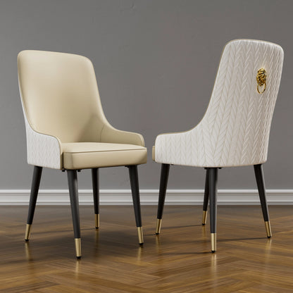 Modern PU Leather Set of 2 Dining Chairs