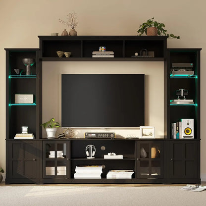 Wall Unit Entertainment Center with Bookshelves