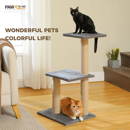Cat Tower with Scratching Posts,  Big Hammock and Removable Top Perch