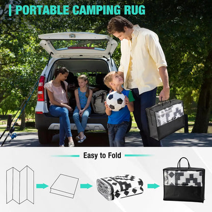 5'X8' Waterproof Reversible Outdoor Rug with LED Lights