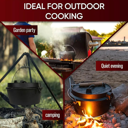 5 Quart Cast Iron Pre-Seasoned Dutch Oven Set