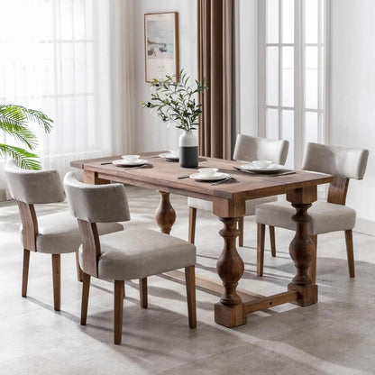 Modern Dining Chairs Set of 4, Upholstered Side Chairs with Wood Legs