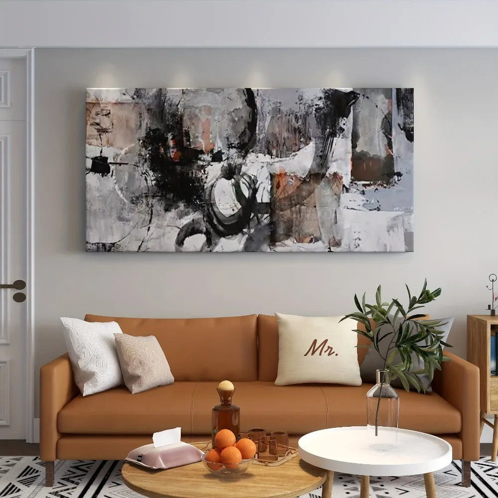 Contemporary Black and White Canvas Wall Art