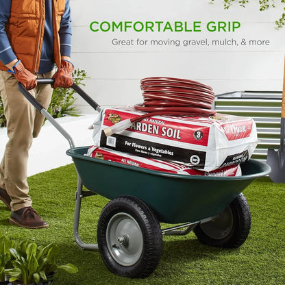 Dual-Wheel Garden Cart w/Built-in Stand