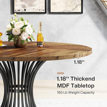 Round Farmhouse  Dining Table for 4-6 People