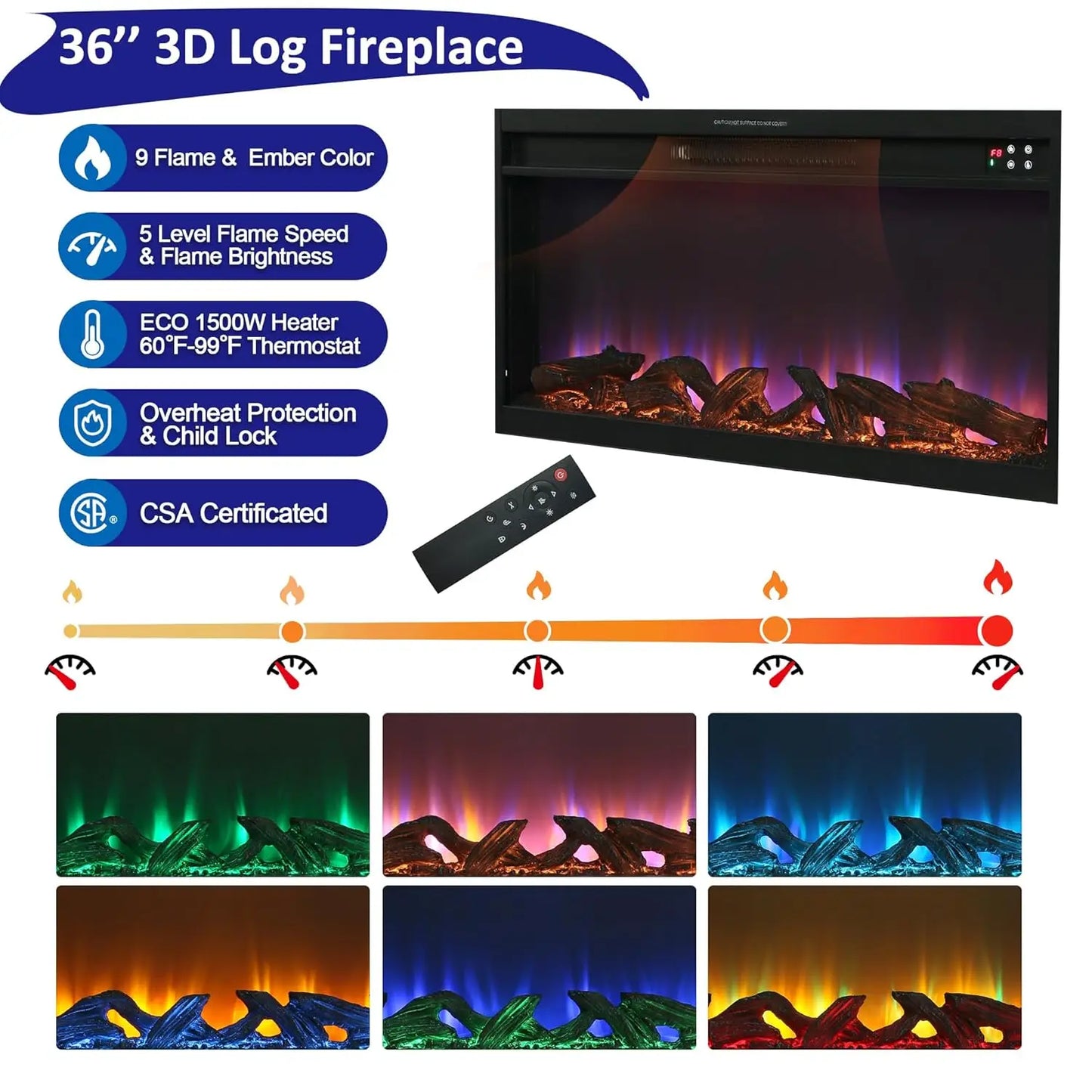 Fireplace  Entertainment Center, Holds up to 80 Inch TV