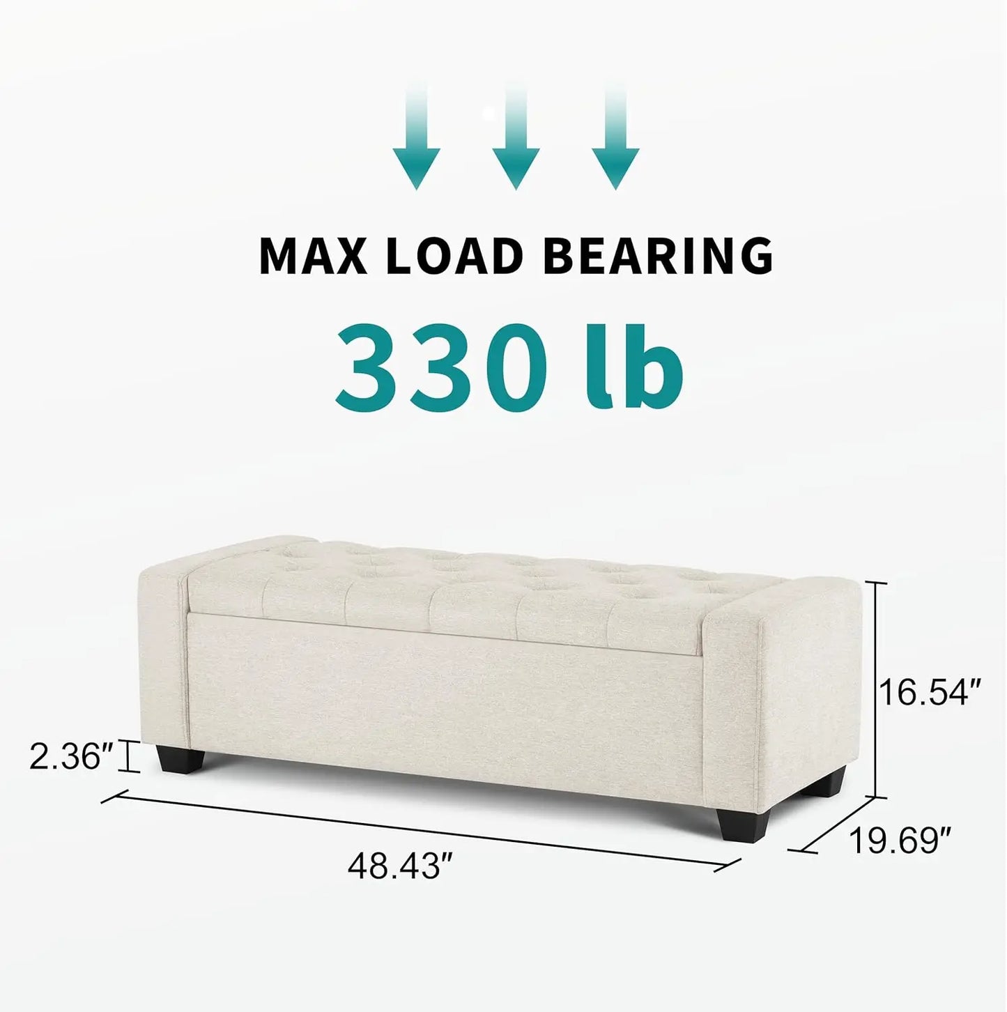 Upholstered Storage Ottoman Bench