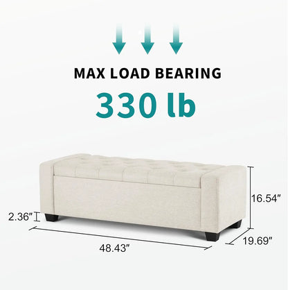 Upholstered Storage Ottoman Bench