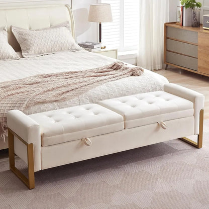 End of Bed Bench King Size Velvet Storage Bench