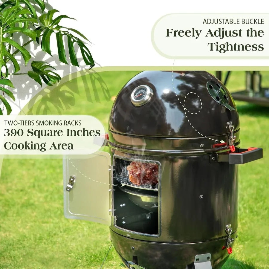18-Inch Vertical Charcoal Smokers BBQ Grills