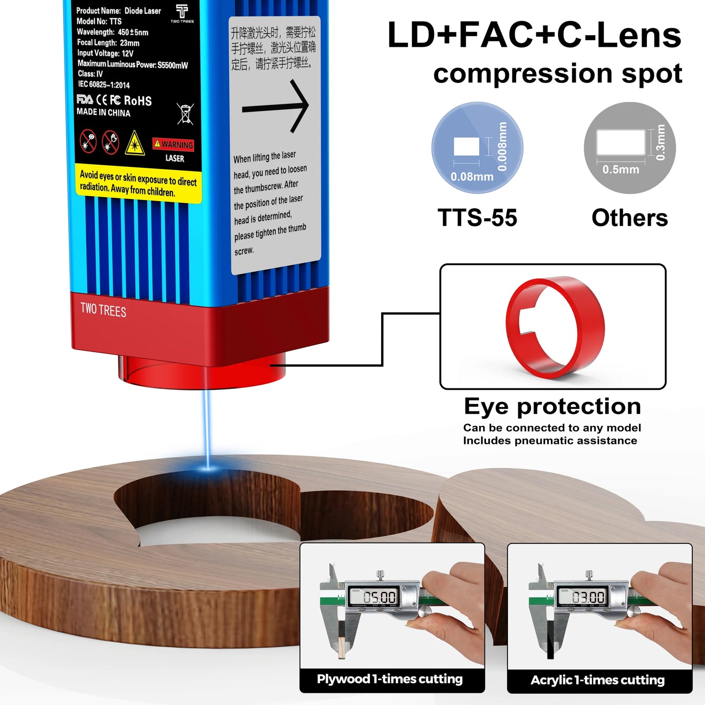 TwoTrees  Laser Engraver 15W/40W/80W Engraving Cutting Woodworking Machine