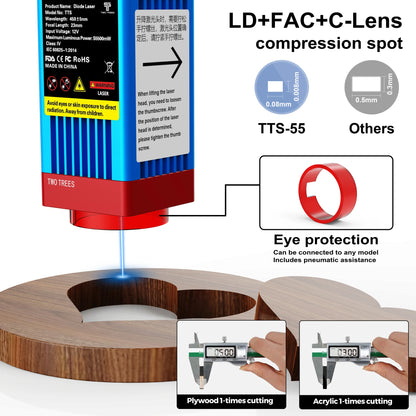 TwoTrees  Laser Engraver 15W/40W/80W Engraving Cutting Woodworking Machine